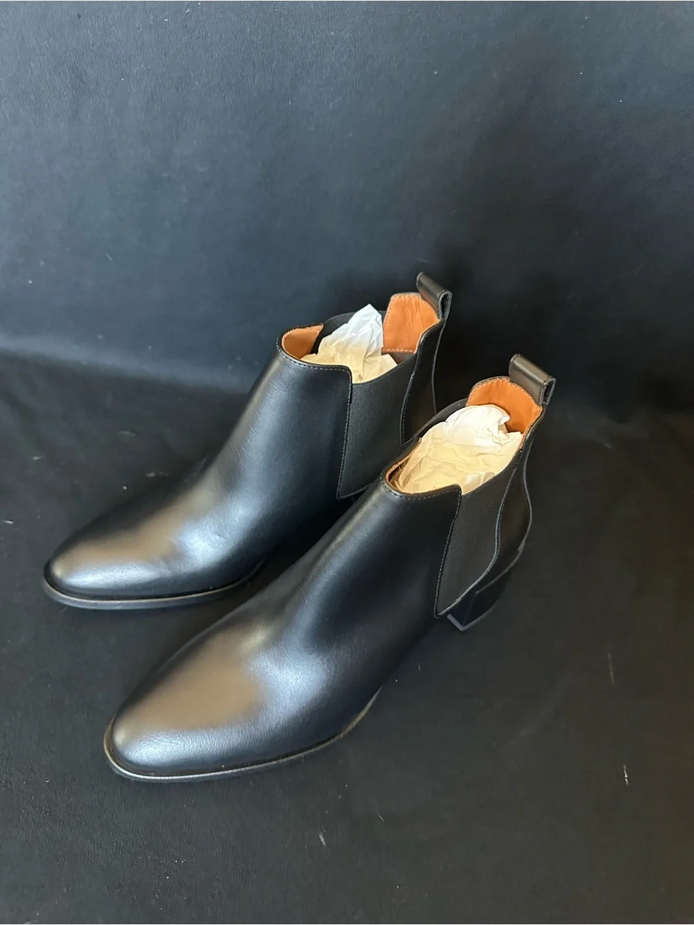 Everlane Black The Heel Italian Leather block heel Chelsea Ankle Boots 6.5